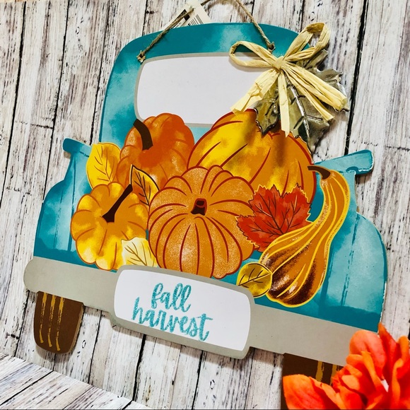 Farmhouse Rustic Blue Truck Wall Hanging - Picture 3 of 3